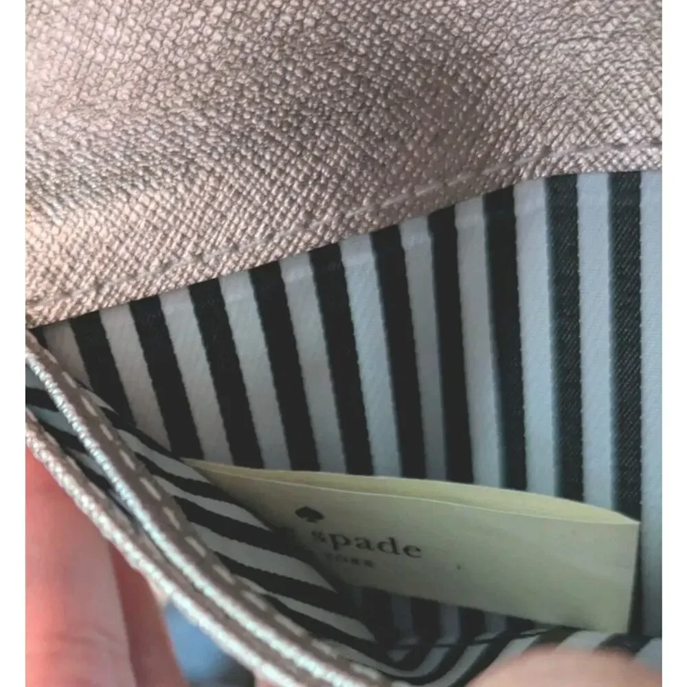 Kate Spade Morgan Metallic Gusseted Wristlet Bag Purse